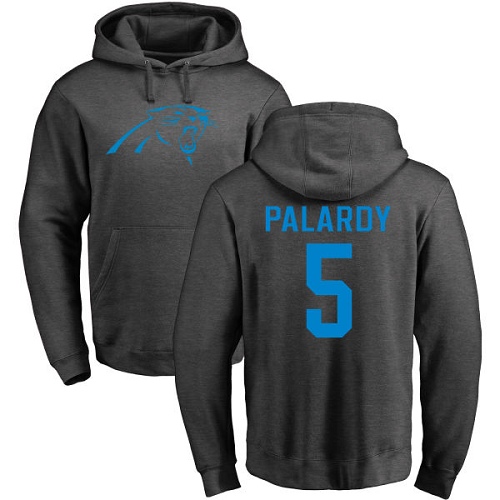 Carolina Panthers Men Ash Michael Palardy One Color NFL Football #5 Pullover Hoodie Sweatshirts->nfl t-shirts->Sports Accessory